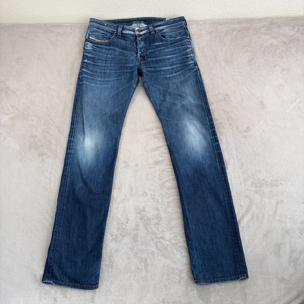 Diesel Safado Regular Slim Straight Jeans Men 34x35 (Tag 32) U0815 Distress USA